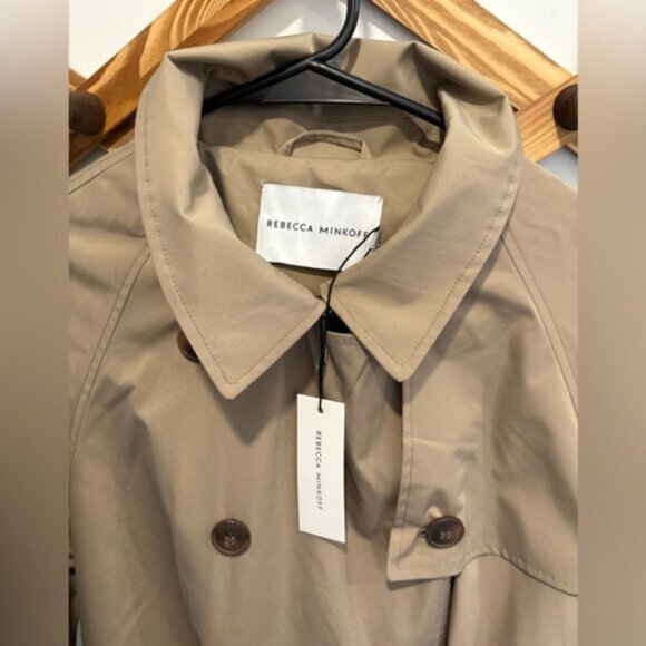 NWT- REBECCA MINKOFF BELTED TRENCH COAT - Size L - Picture 4 of 11